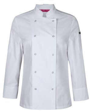 B's Ladies L/S Snap Button Chef Jacket
